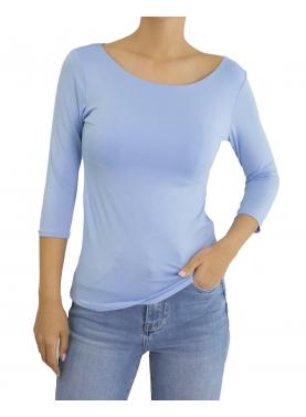 Maglia con scollo a barca con manica 3/4